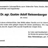 Reissenberger Gustav Adolf 1897-1978 Todesanzeige